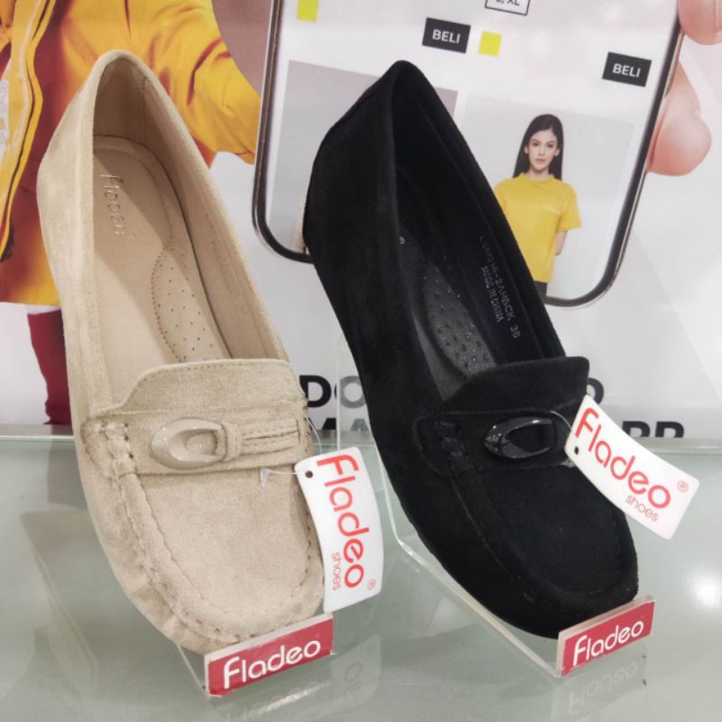 FLADEO ORIGINAL❗Sepatu Moccasin Beludru Slip On Wanita