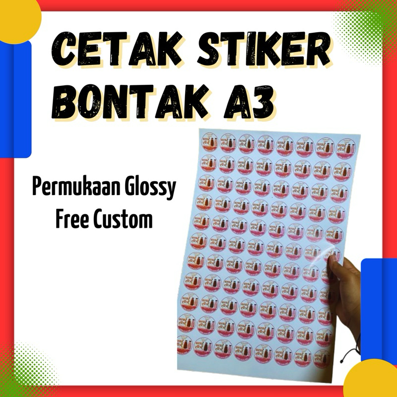 

Cetak Stiker Bontak A3 Glossy