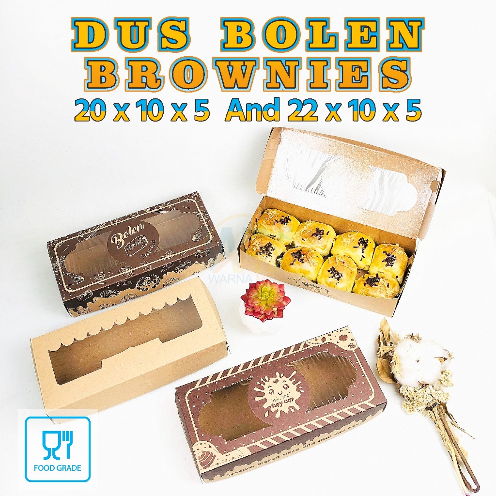 

Dus Bolen 22x10x5 / Dus Box Bolen / Kemasan Kue Roti / Box Brownies 22x10x5 / Kotak Bolen 22x10x5 / Box Brownies Take Away / Kemasan Brownies Kraft Food Grade