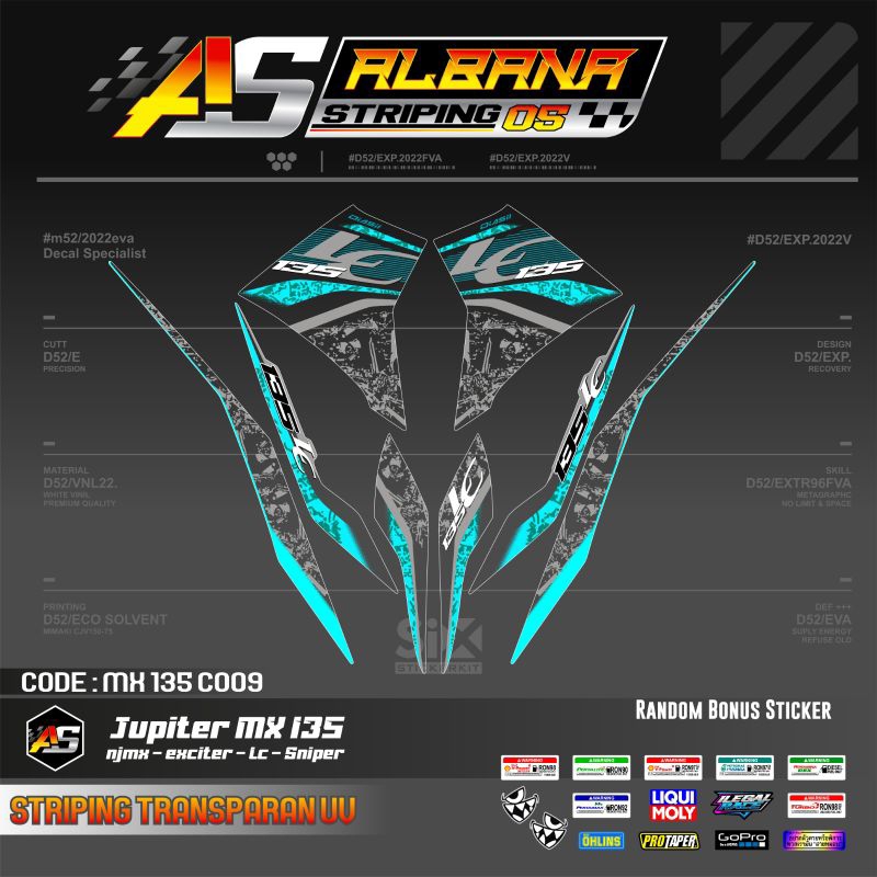 STRIPING YAMAHA LC 135 TRANSPRAN/JUPITER MX 135/SNIPER 135/EXCITER 135 TRANSPRAN