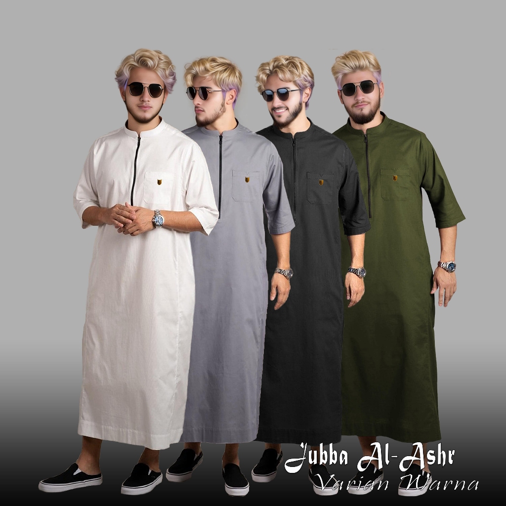 Jubba reguler zipper N9262 Black | Jubah Pria Polos | Gamis pria | Jubah dewasa | Gamis model Samase
