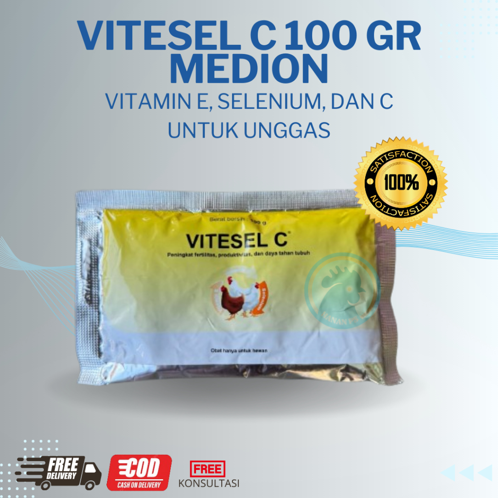 VITESEL C 100 GRAM MEDION Vitamin E Selenium dan C untuk Unggas