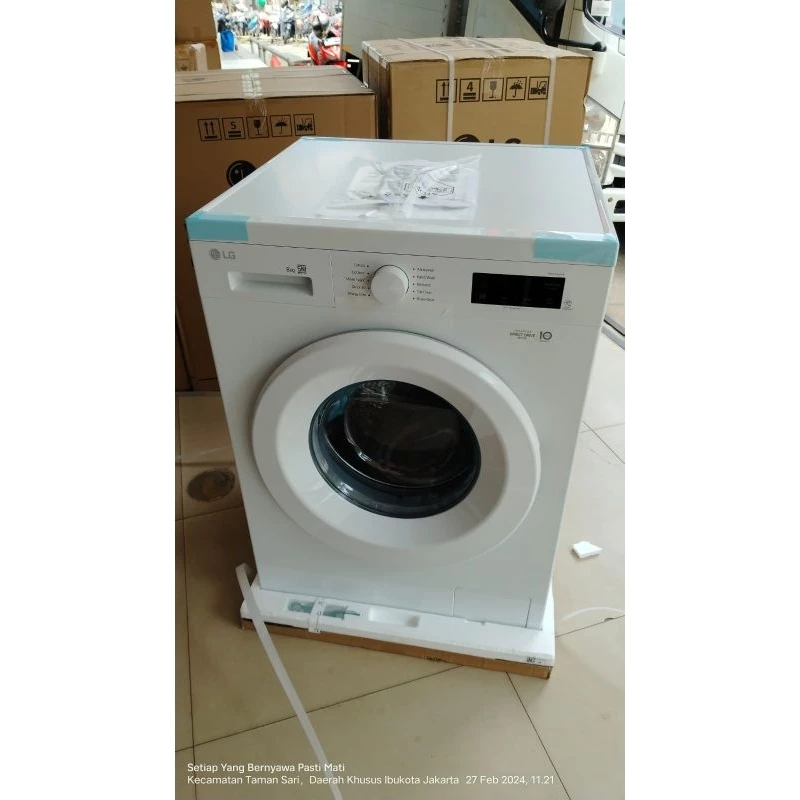 MESIN CUCI LG 8 KG INVERTER FRONT LOADING - FB1208S6W - INVERTER 8KG