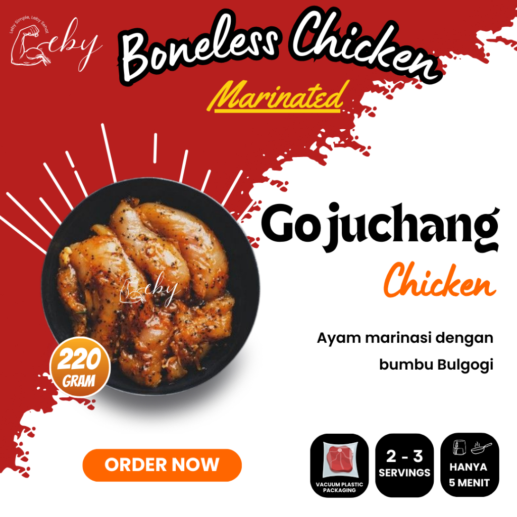 

Leby - Dada Ayam Paha Ayam Marinasi Gochujang / Makanan Diet Rendah Kalori Siap Masak Bulgogi BlackPepper Blackpaper Smoke BBQ Barbeque Roasted Curry 220 500 g Chicken Breast Thigh Marinade 220g 500g / Leby Lebih Simpel Lebih Sehat Lebih Murah Ketjebadai