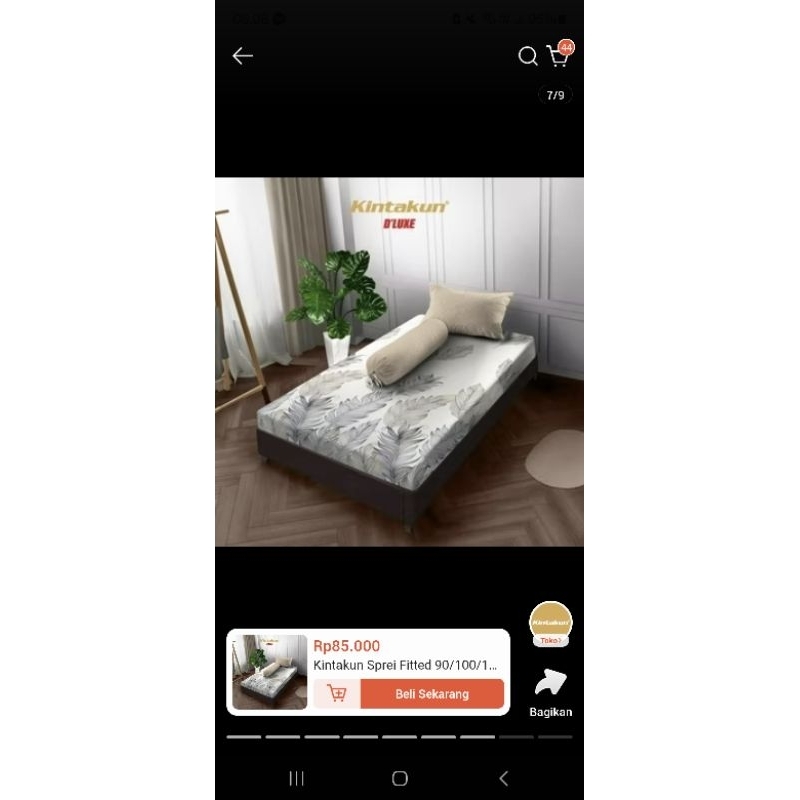 Kintakun Sprei Fitted Lamina Aesthetic Dluxe Microtex Coklat 90x200