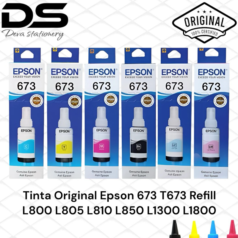 TINTA ESPON 673 ORIGINAL Epson L800 - Epson L805 - Epson L850 - Epson L1800