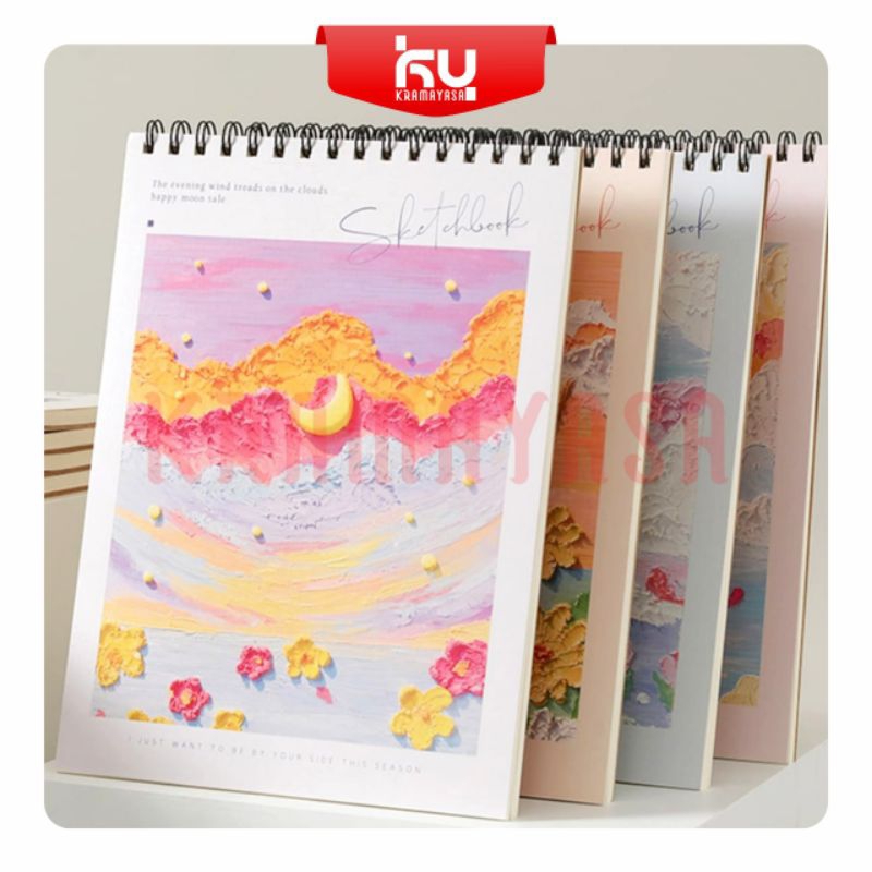 

Sketchbook A4 Buku Sketsa Aesthetic Buku Gambar A4 Vertikal Jilid Spiral 45 Lembar/90 Halaman