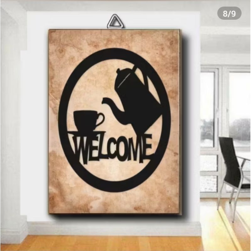 Hiasan dinding cofee hand made bahan spon eva keras tebal