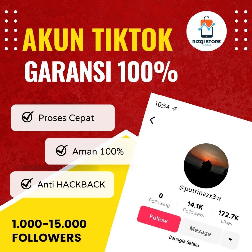 AKUN TIKTOK 1000 FOLLOWERS INDONESIA