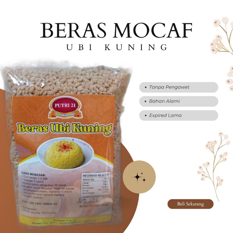 

Beras Ubi Kuning Mocaf Analog Sehat 500 gram