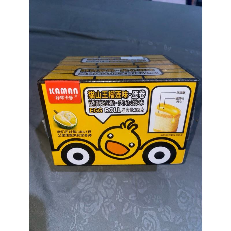 

KAMAN BEBEK EGG ROLL SNACK IMPORT DURIAN KING MONTONG PACK
