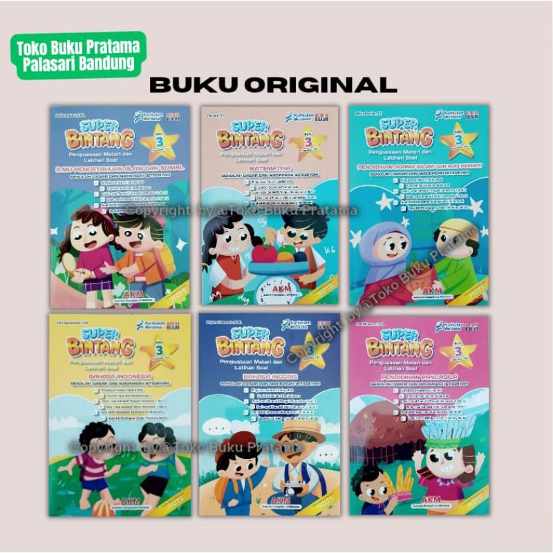 Buku Super Bintang LKPD Latihan Soal Kelas 3 Sd Matematika,IPAS,Indonesia,Inggris,Agama,Pancasila