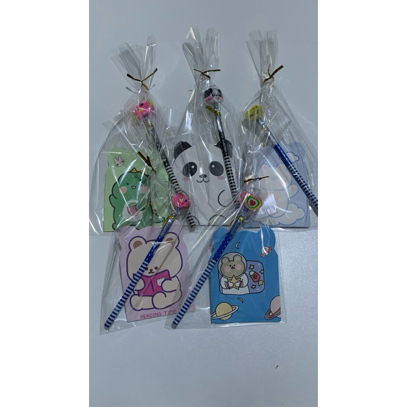 

paket souvenir notes + pensil penghapus