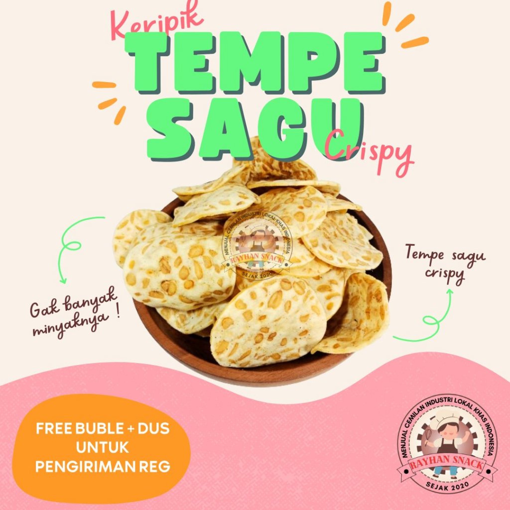 

Keripik Tempe Sagu Crispy Spesial Terlaris Ukuran 500 Gram