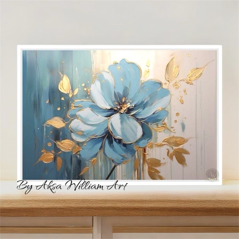 

lukisan dinding rumah bunga modern art minimalis