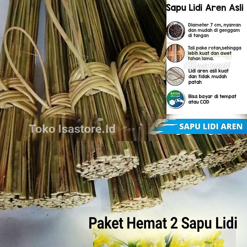 2 Ikat Sapu Lidi Aren Super Siap Pakai - Sapu Lidi Aren Bersih