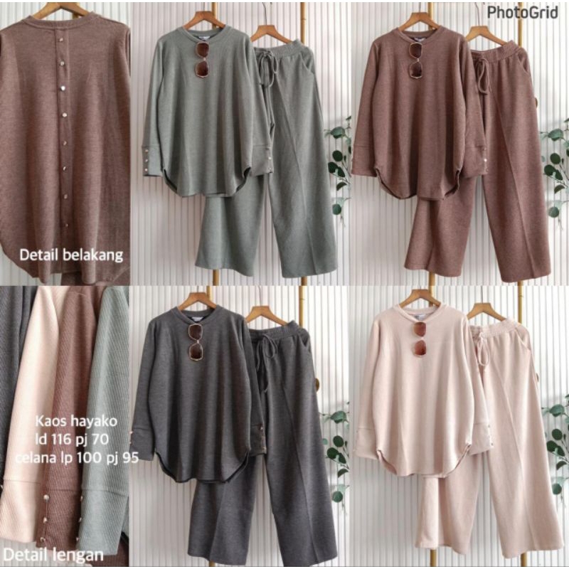 ONE SET SASMITA BAHAN KNIT PREMIUM - Mav Queen Shop/setelan wanita/setelan celana kulot wanita/setel