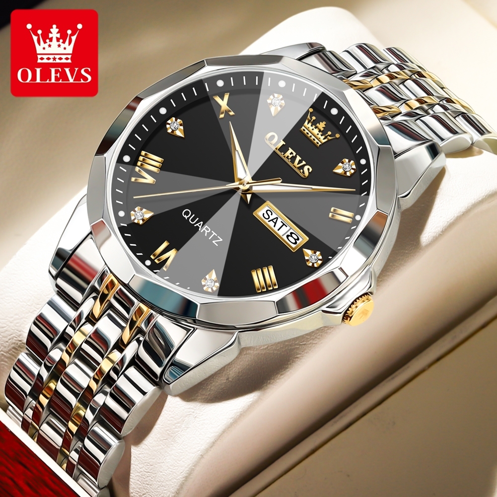 OLEVS Jam Tangan Pria Analog Anti Air Original Luxury Man Watch