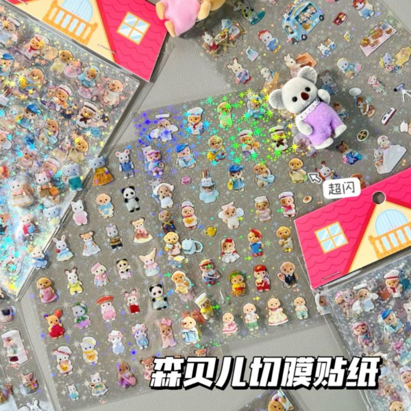 

♡ ready stock ♡ sticker set sylvanian families set stiker isi 8 lembar