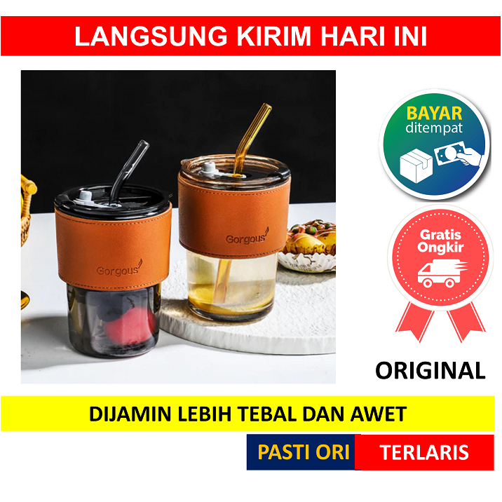 [ GORGOUS ] Gelas Estetik Gorgous Gorgeous Tumbler Minum Sedotan Aestetic Thumbler Kaca Coffee Tumbl