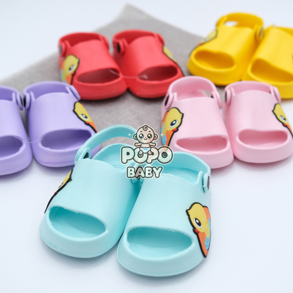 SEPATU SANDAL SELOP BAIM ANAK UNISEX BAHAN KARET MOTIF DUCK DULUX ORI