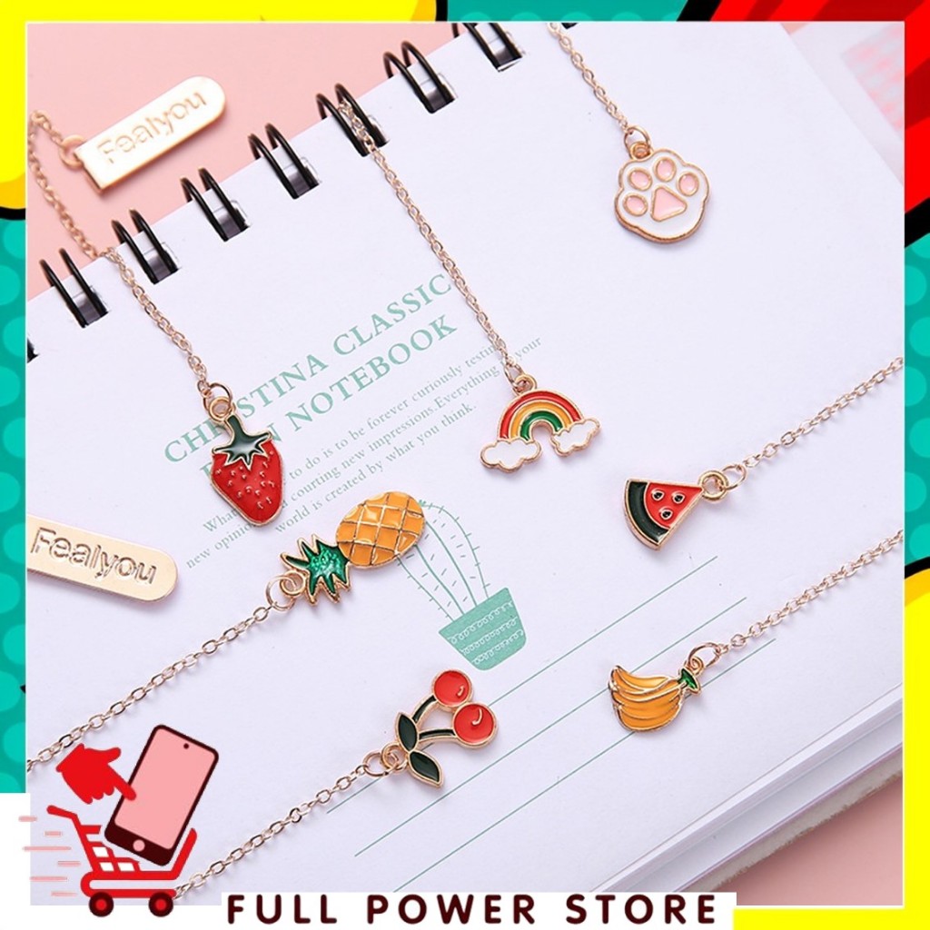

FPS Pembatas Buku Karakter Korean Ins Cartoon Metal Pendant Bookmark Paper Clip Besi Motif Kartun Penjepit Buku Dengan Liontin Bahan Metal