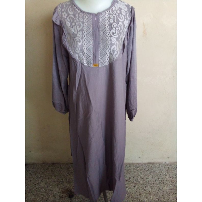 Gamis Mauve Crincle Brukat