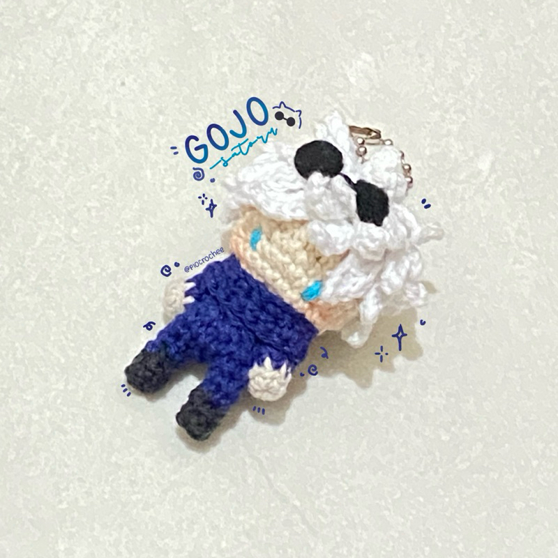 Gantungan Kunci Crochet - Gojo Satoru [Jujutsu Kaisen] Keychain/Bagcharm // gojo satoru crochet keyc