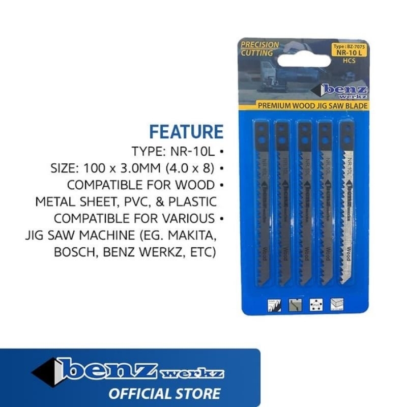 * BENZ - MATA JIGSAW NO 10 / MATA MESIN GERGAJI KAYU PER PCS