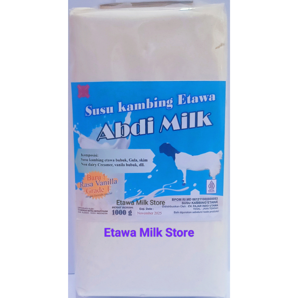 

Susu Kambing Etawa Rasa Vanilla Grade 1 Isi 1Kg