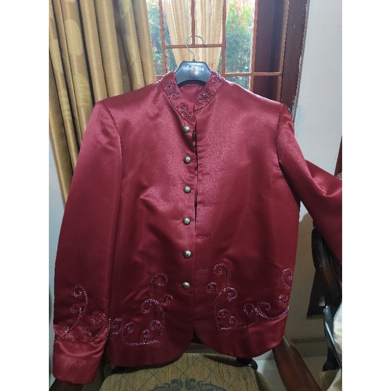Beskap Pria Preloved Merah Maroon XXL