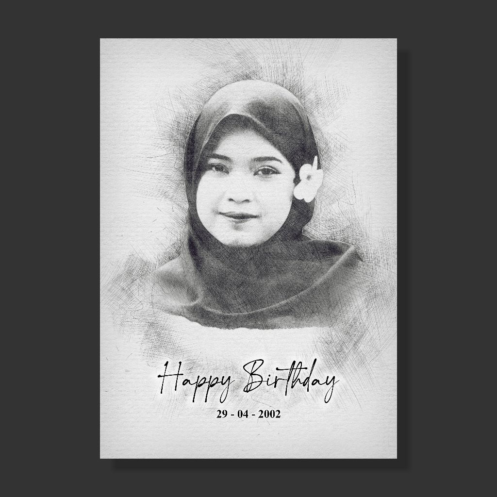 [Bisa COD] Lukisan KerenLukisan MurahLukisan WajahKado LukisanSketsa Wajah