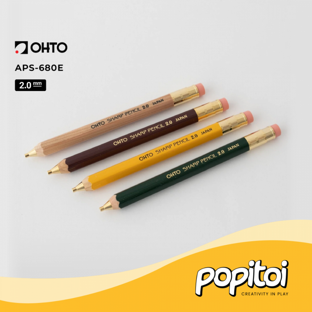 

OHTO APS-680E Sharp Wooden Mechanical Pencil Lead Holder 2.0 mm Pensil Mekanik Cetek