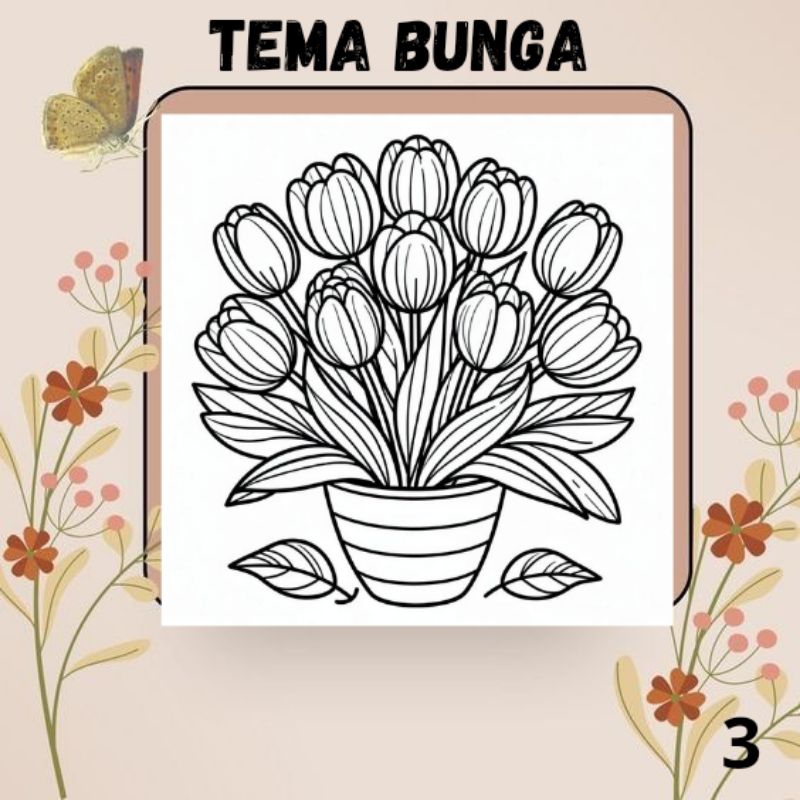 

KERTA MEWARNAI/KERTAS MENGGAMBAR/COLORING/SKETSA BUNGA/BUNGA/FLOWER