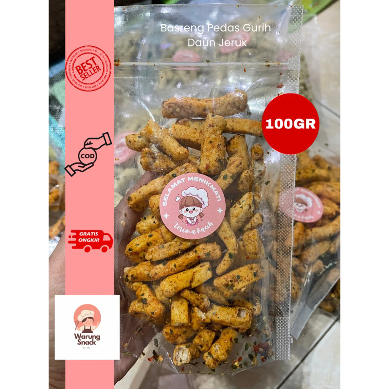 

BASRENG VIRAL KEMASAN POUCH 100GR PEDAS DAUN JERUK BUMBU MELIMPAH