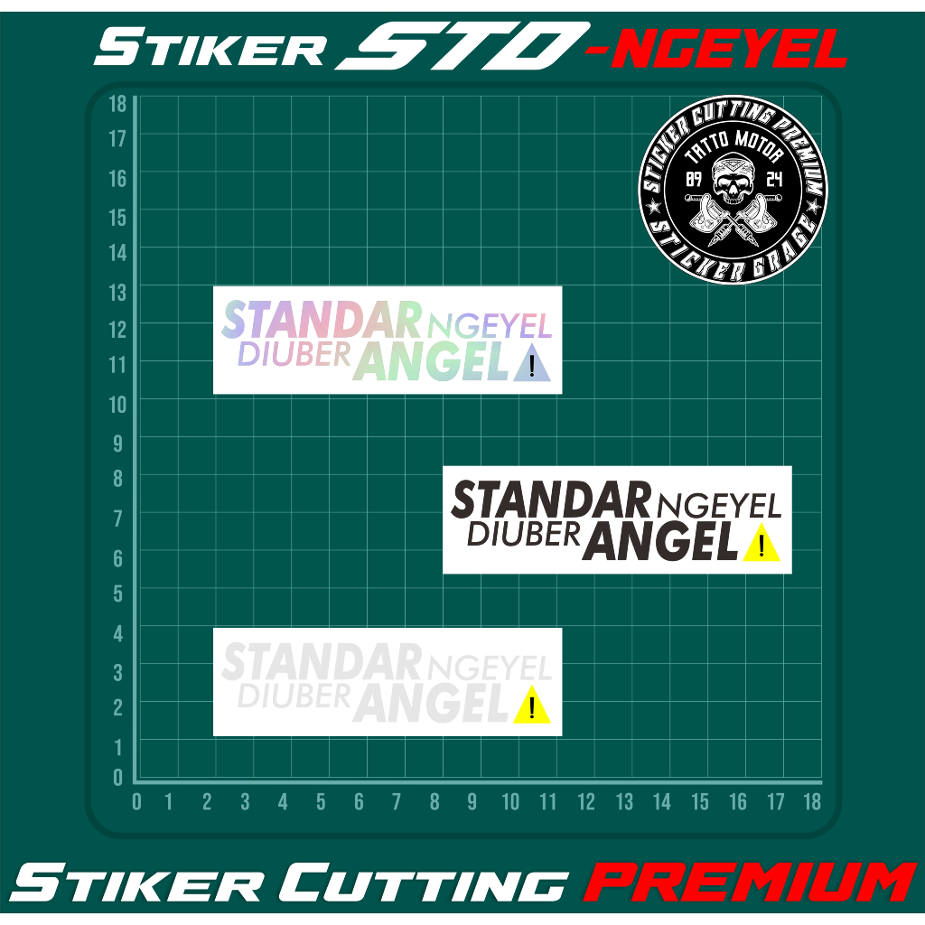 Sticker Motor Standar Ngeyel Di Uber Angel Anti Air Stiker Murah Timbul 3D Aksesoris Motor Keren