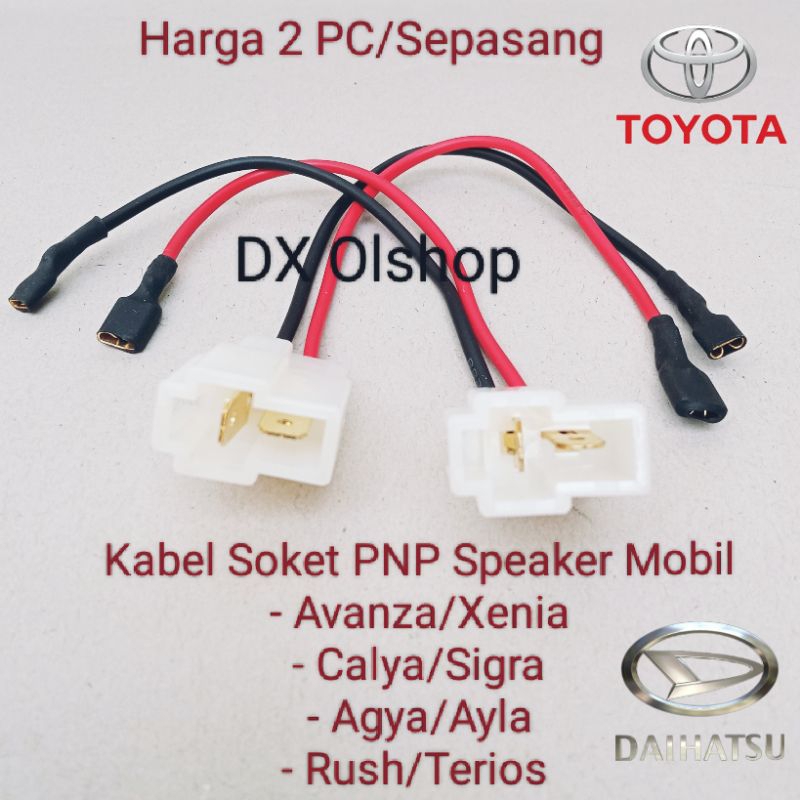 Kabel soket PNP speaker mobil Toyota Daihatsu