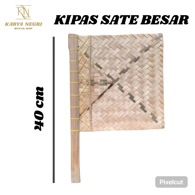 KIPAS BAMBU SATE JUMBO HIHID KIPAS ANGIN TANGAN UKURAN BESAR KERAJINAN BAMBU