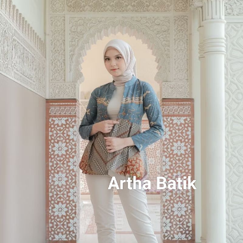 Blazer Wanita Modern/Atasan Batik Kerja/Outer Batik Wanita/Blazer Seno