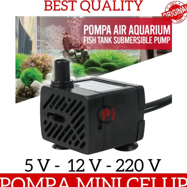 Serba Grosir  Pompa Air Mini Celup Submersible Pump Fish Tank Aquarium 5V 12V 22V