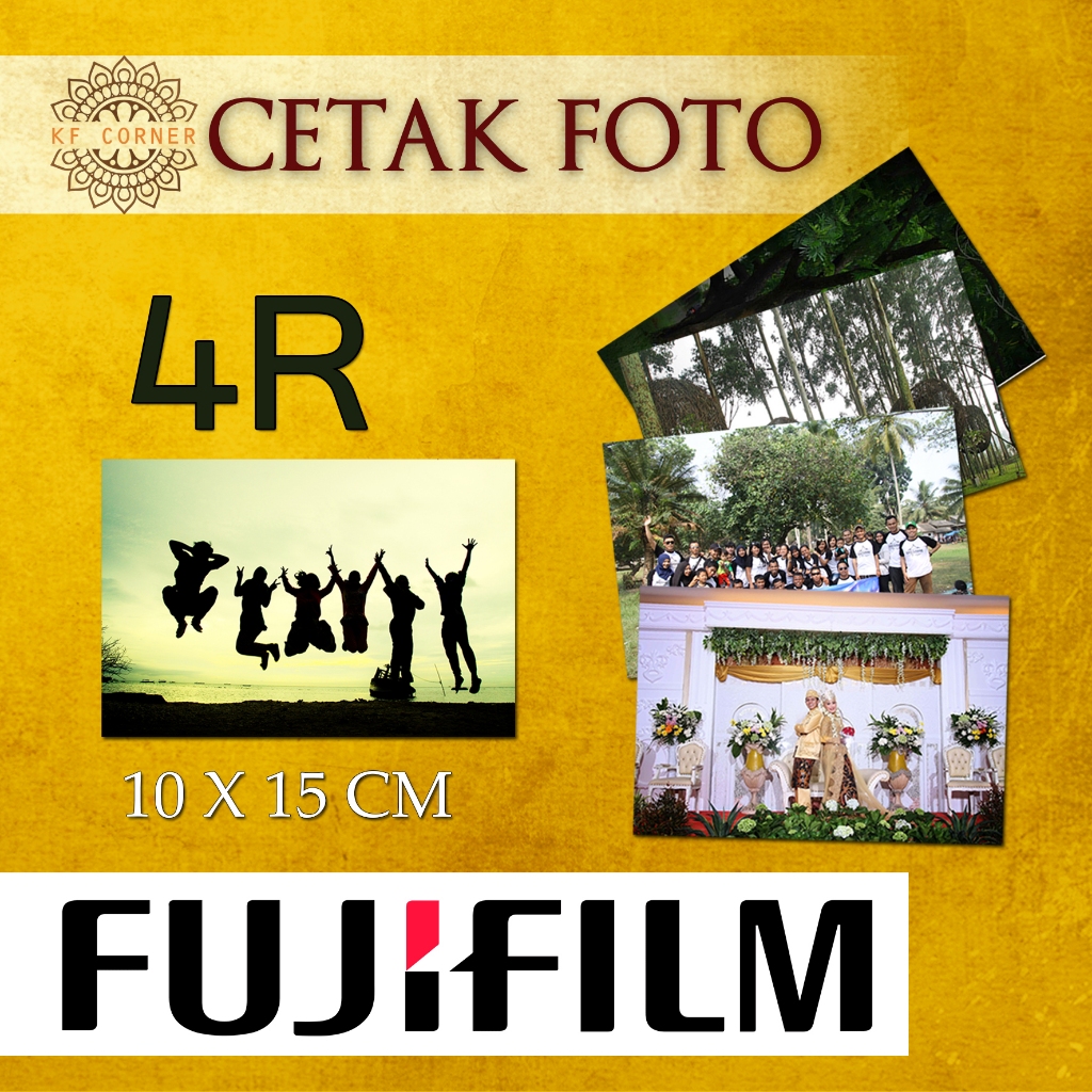 Cetak foto 3r 4r 5r digital lab kertas fujifilm asli