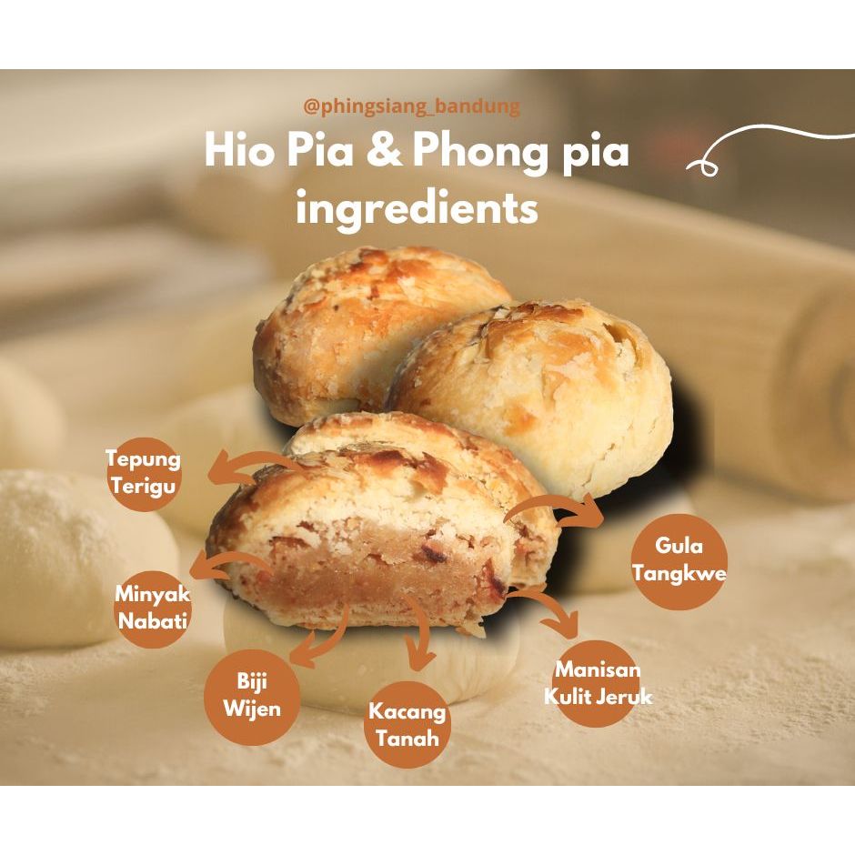 

NOB PHING SIANG PHONG PIA VEGETARIAN HALAL 5pcs/pack jajanan medan bagan Pia rasa kacang tanah