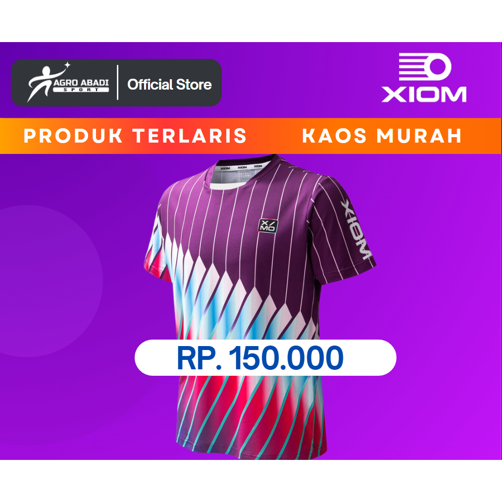 Kaos Pingpong Xiom Id - Jersey Xiom Garis Ungu