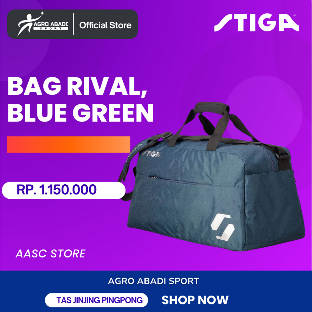 Tas Training Olahraga Pingpong Original - STIGA Bag Rival Blue Green