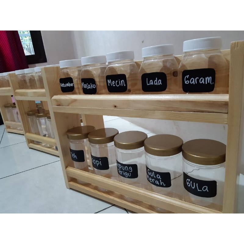 [COD] Rak Toples 2 Tingkat Rak Bumbu Minimalis Serbaguna