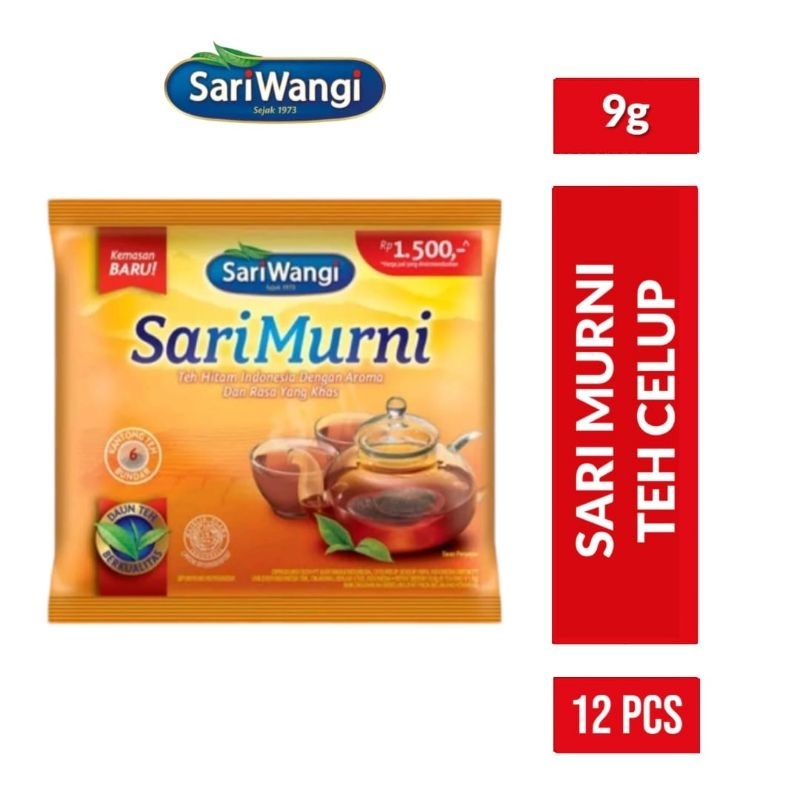 

SARIWANGI Teh Kantong Bundar Sari Murni 12x9gr / Sariwangi Sari Murni Teh Kantong Bundar Renceng 12 pcs