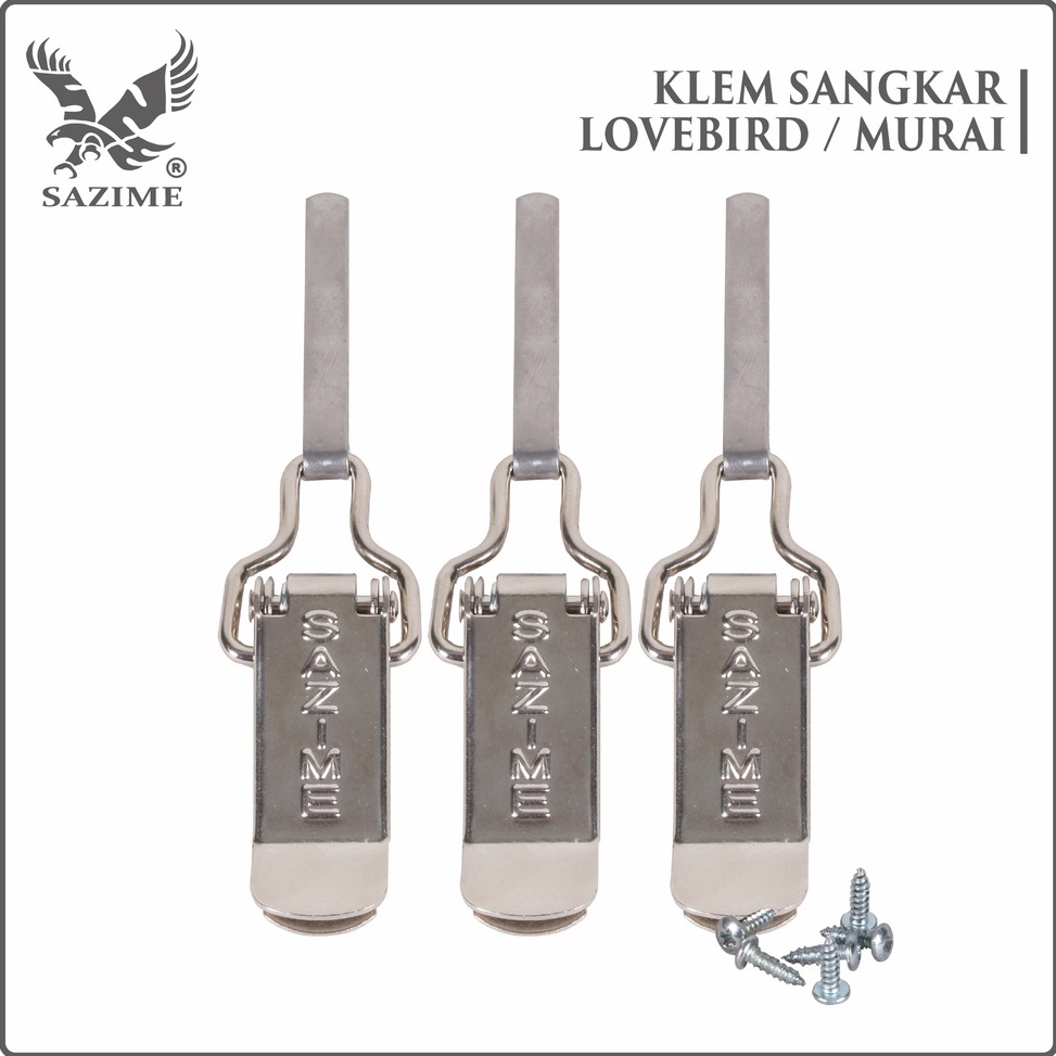 Top Arrival KLEM KOPER SILVER SAZIME 1 SET ISI 3 PCS JEPIT PENJEPIT TEBOK SANGKAR BURUNG LOVEBIRD MU
