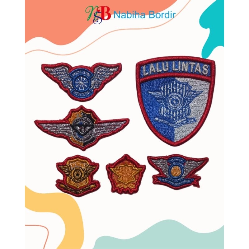 Bed Bordir Atribut Polri Lantas Timbul Silver