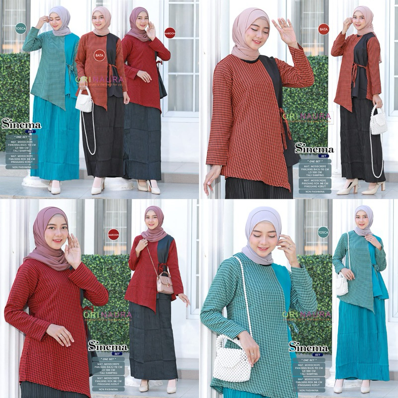 sinema set / gamis kondangan / set naura / original naura