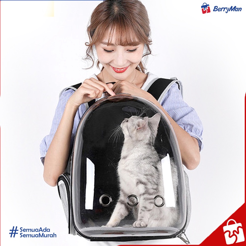 Kualitas Terbaik  TAS KUCING ASTRONOT TRAVEL  Tas Kucing Anjing Ransel Transparan Anti Air